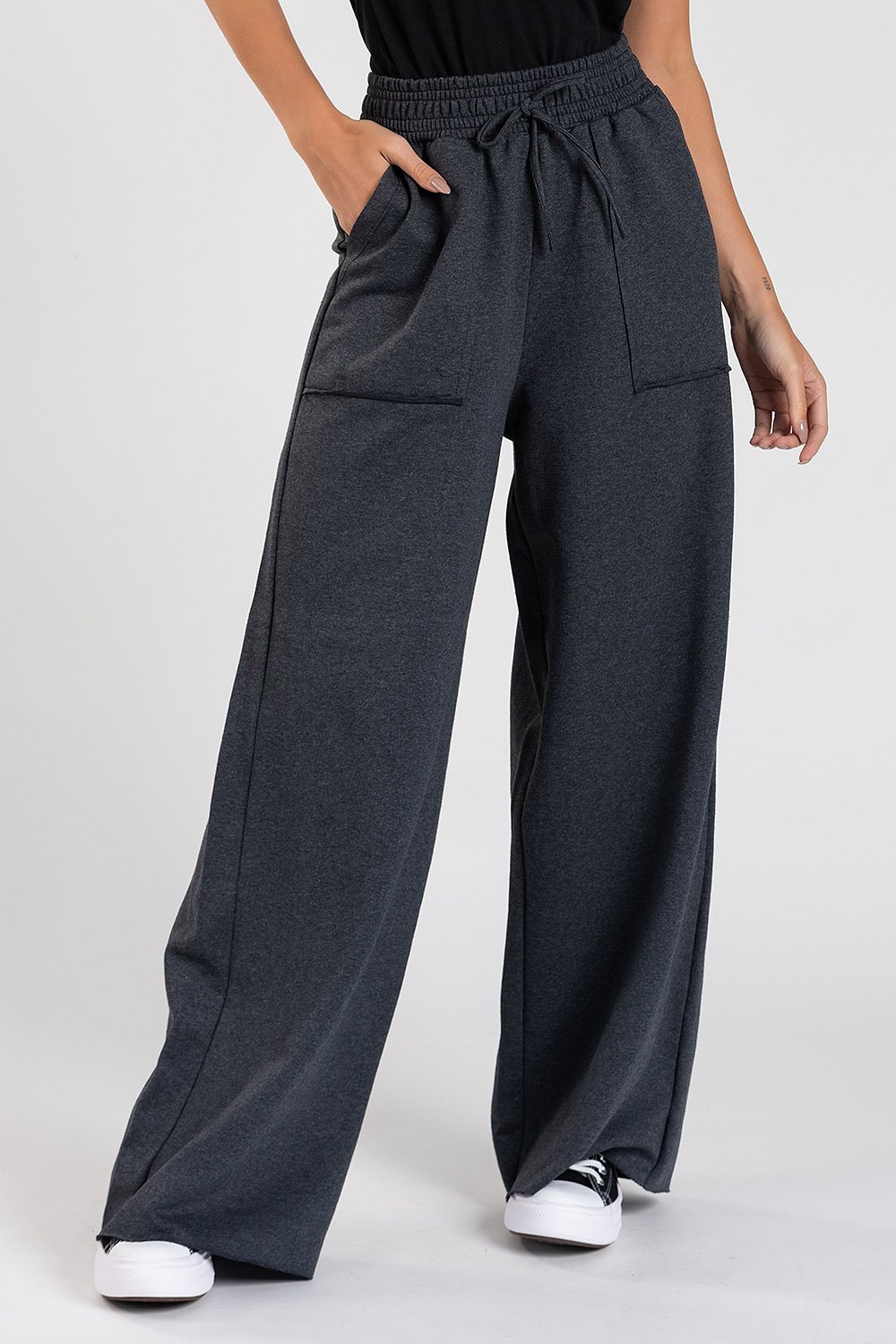 Calça Moletom Wide Leg Val - Conforto e Estilo para Todos os Dias