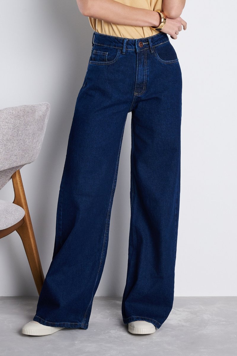 Calça Jeans Wide Leg Classic Emaliê Estilo Versátil